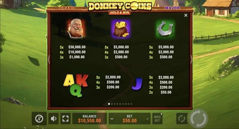 Donkey Coins Hold & Win - campo con gettoni Coin appiccicosi